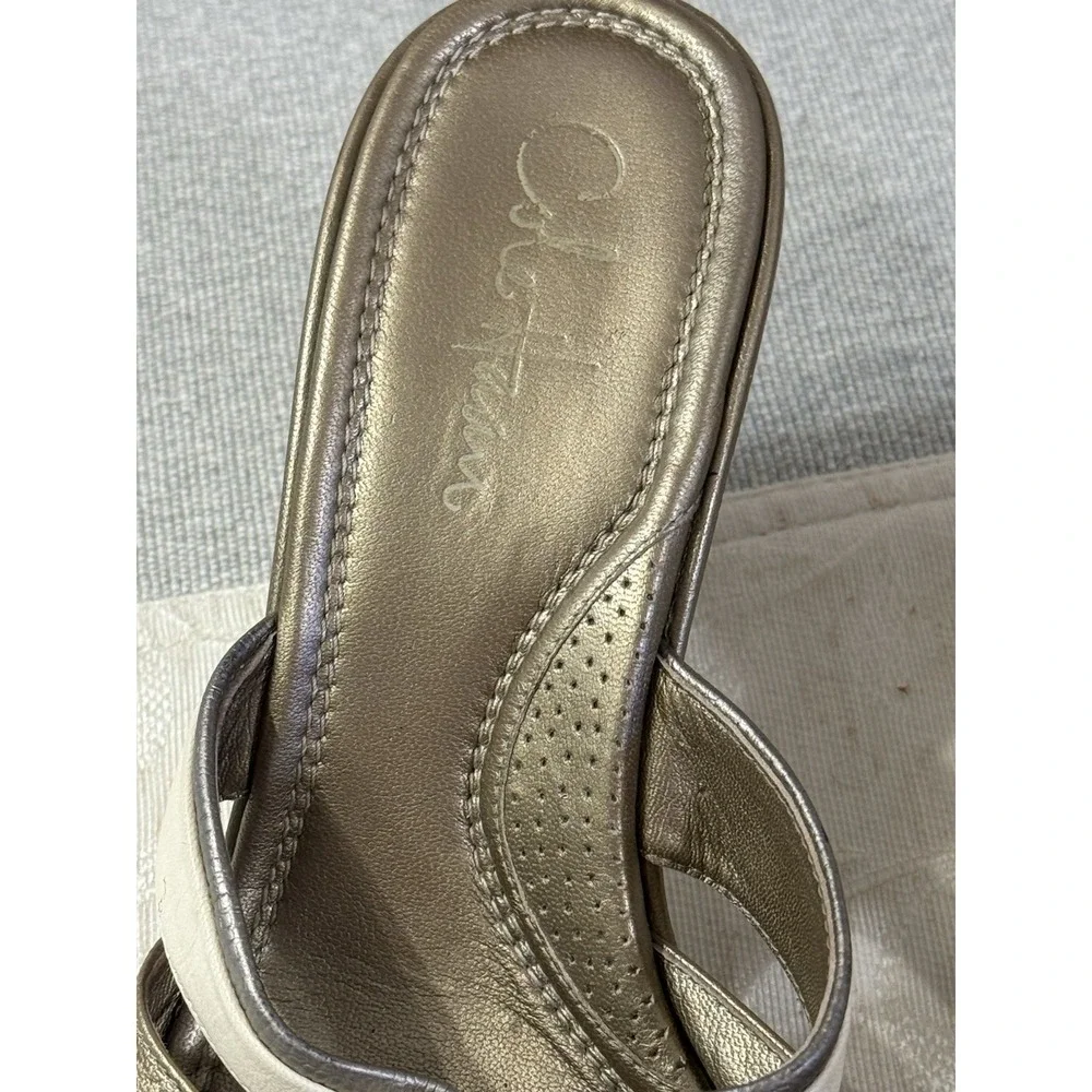 Cole Haan Women‎ Wedge Sandals Gold/ Silver/ Cream Wedge Women's Size 7.5